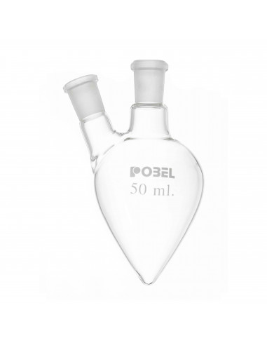 PEAR-SHAPED FLASK TWO NECK,