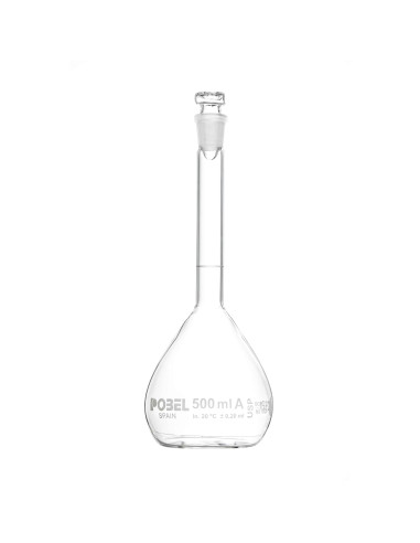 VOLUMETRIC FLASKS WITH GLASS STOPPER,...