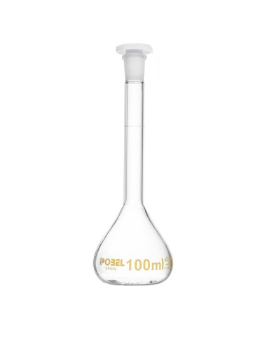 VOLUMETRIC FLASKS WITH PE STOPPER,...